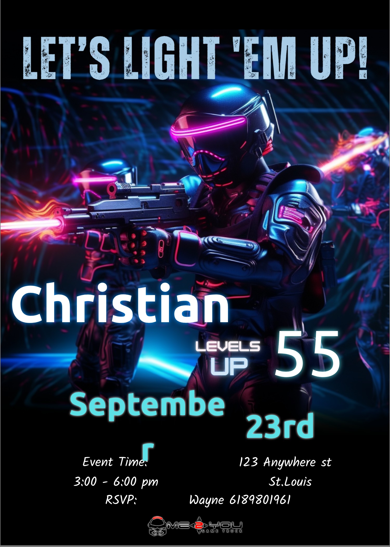laser_guy birthday party invite design